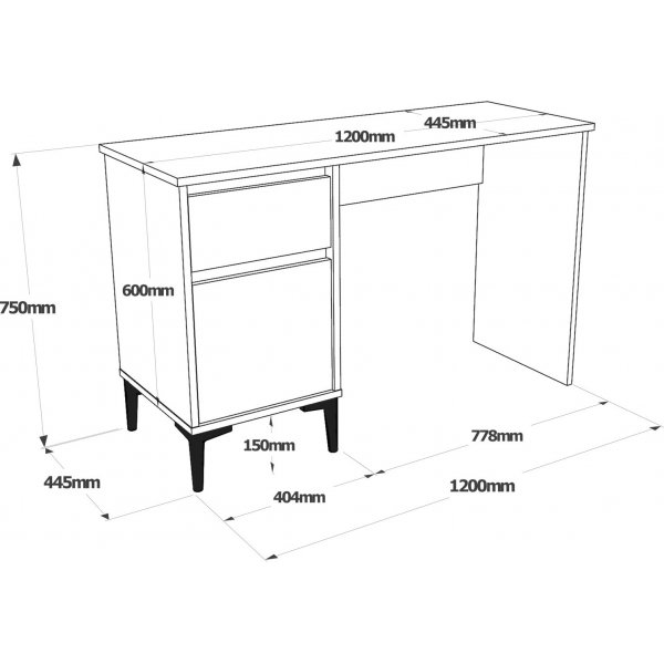 Aristo skrivbord 120x44,5 cm - Brun/antracit Aristo skrivbord 120x44,5 cm - Brun/antracit