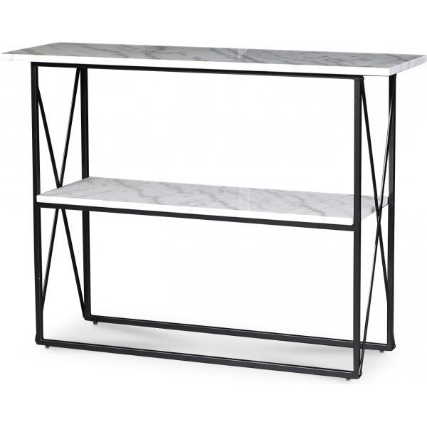 Paladium konsolbord 110 x 35 cm - Svart / kta ljus marmor