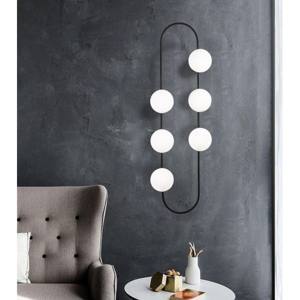 Abakus wandlamp 4921 - Zwart/wit