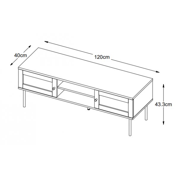 Meuble TV Menu en mlamin chne teint noir