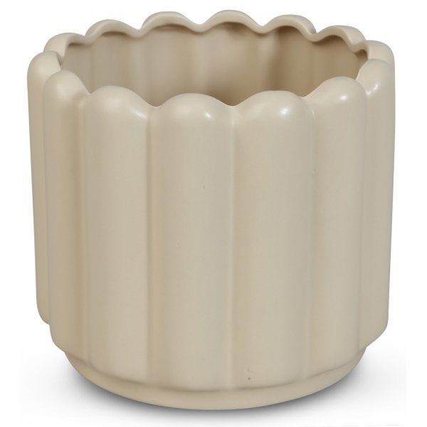Kruka Ribb H15 cm - Beige