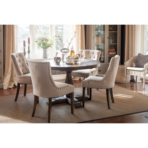 Matbord i brunbetsad ek Ø120 - Lamier Matbord i brunbetsad ek Ø120 - Lamier