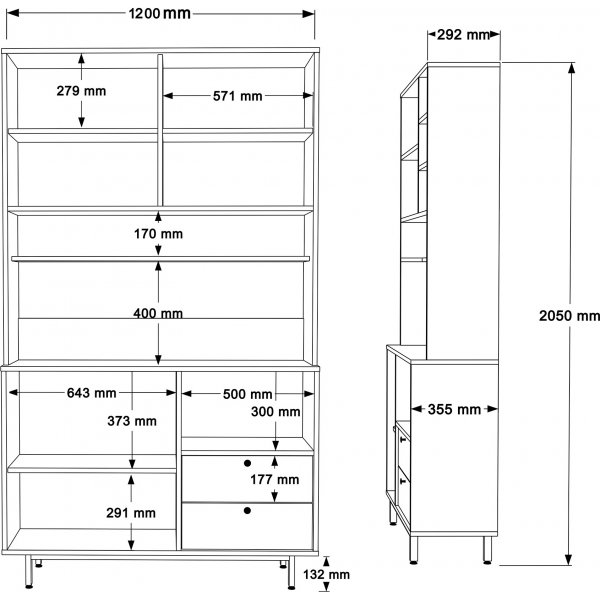 Royce köksskåp 7 - Ek/antracit Royce köksskåp 7 - Ek/antracit