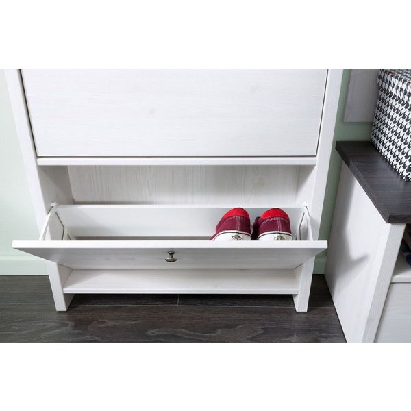 Salvador skoskåp - Vitbets / Svart Salvador skoskåp - Vitbets / Svart