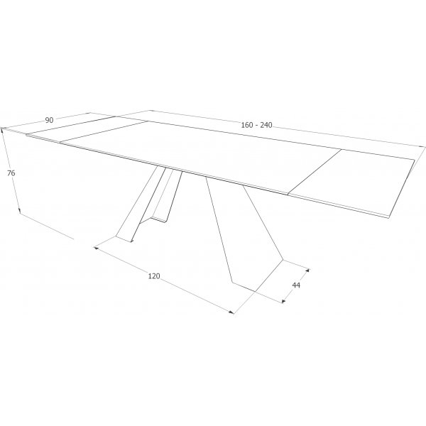 Table à manger Salvadore 120-180 x 80 cm - Gris/noir Table à manger Salvadore 120-180 x 80 cm - Gris/noir