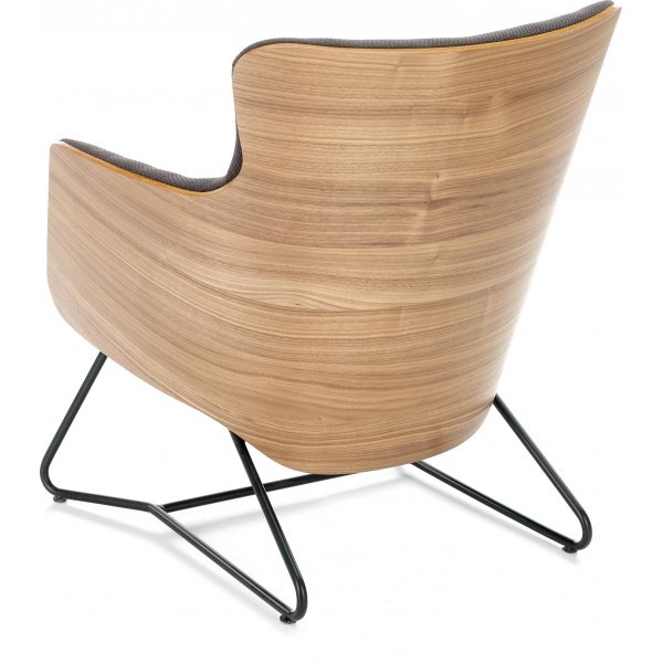 Fauteuil Relax - Gris & Noyer