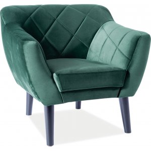 Fauteuil  carreaux - Velours vert