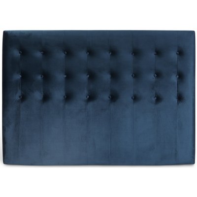 Centa sänggavel med knappar (Blå sammet) - Valfri bredd + Möbelvårdskit för textilier