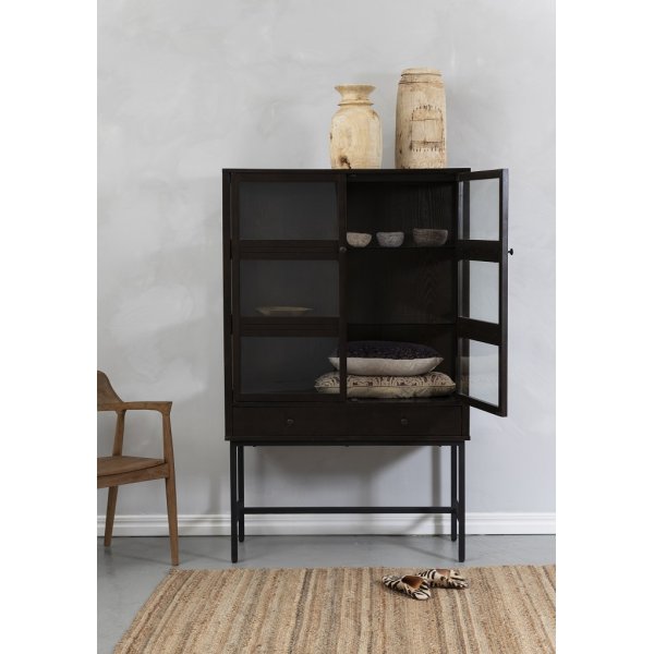 Lamier vitrinskp 162 cm - Brunbetsad ek