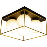 Plafond Astro - Svart/guld/opalvit Plafond Astro - Svart/guld/opalvit