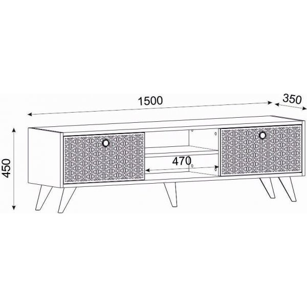 Banc média New York - Saphir/chêne Banc média New York - Saphir/chêne