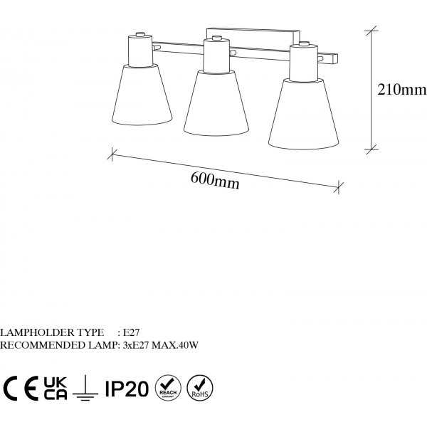 Gunnel wandlamp 13094 - Zwart/antiek