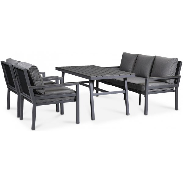 Samona utematgrupp i aluminium (1+1+3+bord) - Antracit