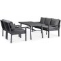 Samona utematgrupp i aluminium (1+1+3+bord) - Antracit