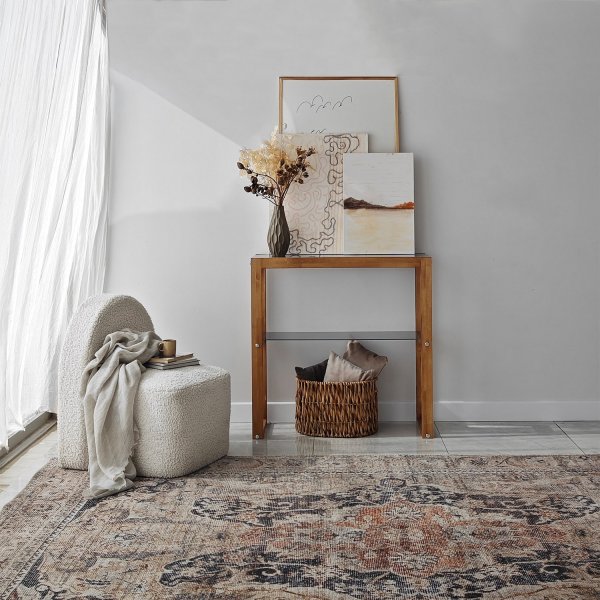 Table en relief Via 85 x 31 cm - Noyer Table en relief Via 85 x 31 cm - Noyer