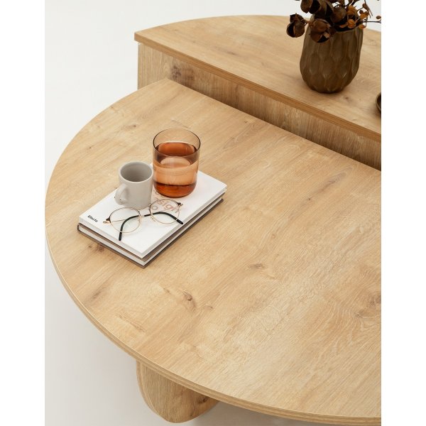 Table basse podium 90 x 90 cm - Chêne saphir Table basse podium 90 x 90 cm - Chêne saphir