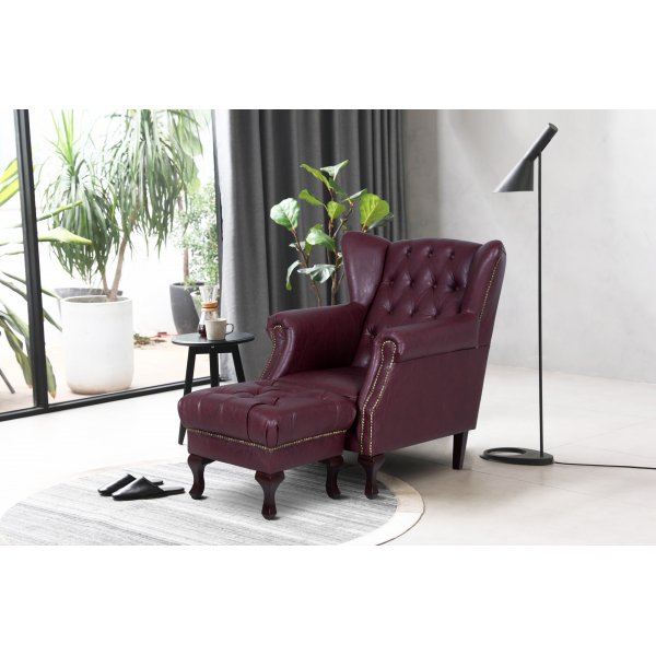 Repose-pieds Vivaldino - Oxblood Repose-pieds Vivaldino - Oxblood