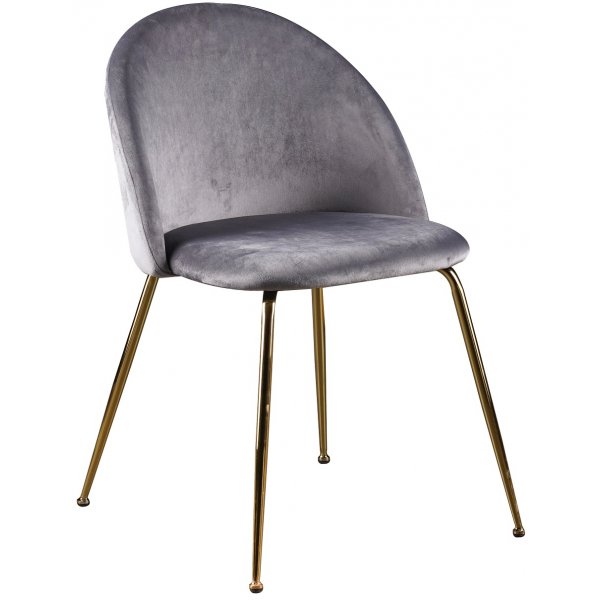 Déco groupe de repas table ronde 110 cm + 4 chaises Art velours gris / Laiton Déco groupe de repas table ronde 110 cm + 4 chaises Art velours gris / Laiton