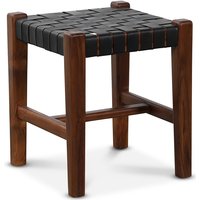 Fotpall Porto - Svart / Teak Fotpall Porto - Svart / Teak