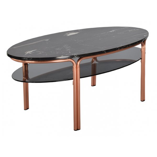 Iris soffbord oval - svart marmor