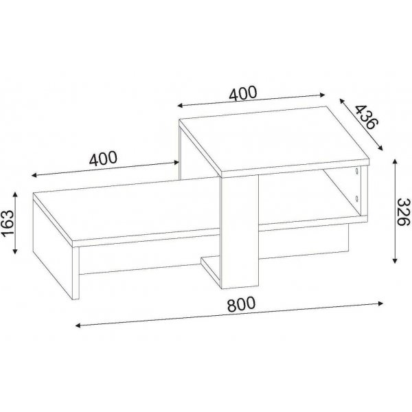 Charm soffbord 80 x 43,6 cm - Vit/valnöt Charm soffbord 80 x 43,6 cm - Vit/valnöt