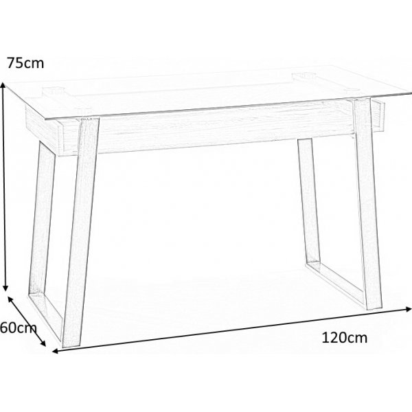 Bureau Emma 120 x 60 cm - Chêne/noir Bureau Emma 120 x 60 cm - Chêne/noir