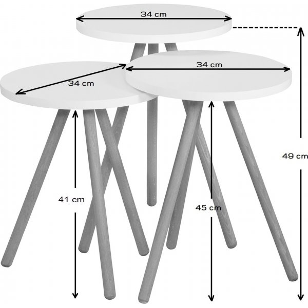 Triple satsbord Ø34 cm - Cappuccino Triple satsbord Ø34 cm - Cappuccino