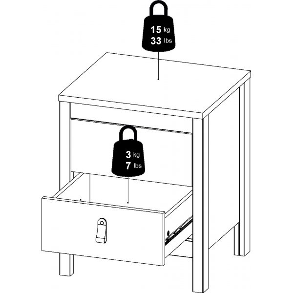 Nachtkastje Madrid - Wit