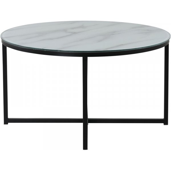 Link soffbord 80 cm - Svart/vit