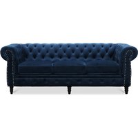 Cambridge 3-sits chesterfield - Blå sammet Cambridge 3-sits chesterfield - Blå sammet