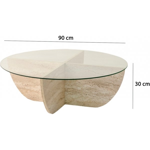 Table basse Lily Ø90 cm - Travertin Table basse Lily Ø90 cm - Travertin