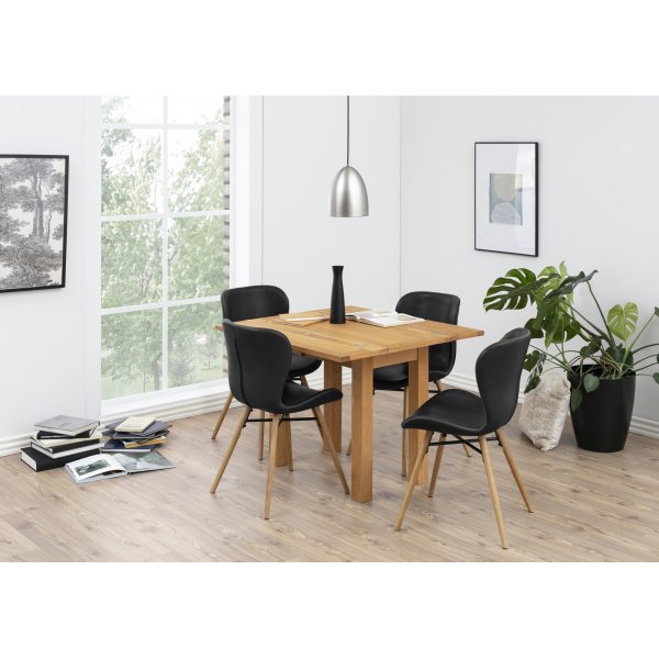 Chaise de salle  manger Batilda - PU noir/chne