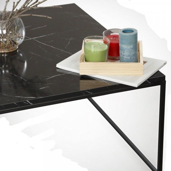 Poly soffbord 75 x 75 cm - Svart/vit Poly soffbord 75 x 75 cm - Svart/vit