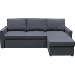Canap-lit Dream avec rangement (canap) - Gris fonc (tissu) + Dtachant pour meubles