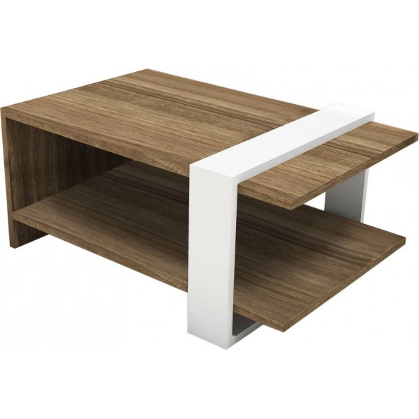 Table basse Gaja 80 x 50 cm - Noyer/blanc