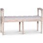 Cholet sittbnk med handtag - Antik finish / Linne + Flckborttagare fr mbler