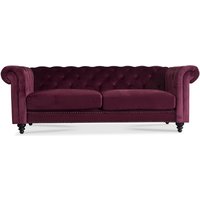 Royal Chesterfield 3-sits soffa Bordeaux sammet