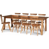 Norsjövallen matgrupp 240 cm inkl 8 st Trestle pinnstol - Oljad ekfanér Norsjövallen matgrupp 240 cm inkl 8 st Trestle pinnstol - Oljad ekfanér