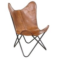 Fladdermusfåtölj Baltimore - Äkta läder cognac / svarta ben Fladdermusfåtölj Baltimore - Äkta läder cognac / svarta ben