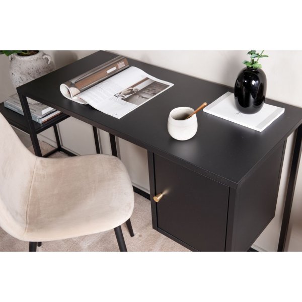 Torsnäs svart skrivbord med låda Torsnäs svart skrivbord med låda