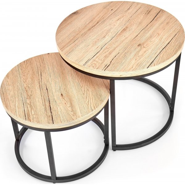 Tore soffbord Ø40/53 cm - San Remo ek/svart Tore soffbord Ø40/53 cm - San Remo ek/svart