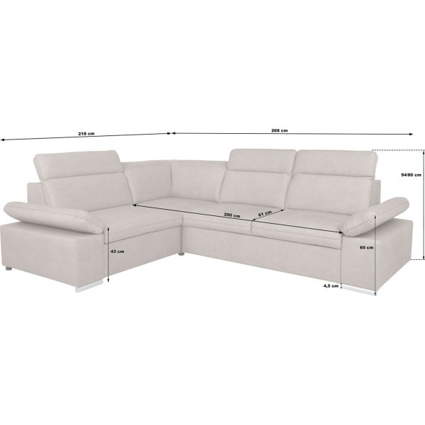 Darby hörnbäddsoffa vänster - Beige Darby hörnbäddsoffa vänster - Beige