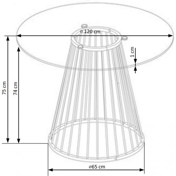 Liverpool ronde eettafel 120 cm - Goud