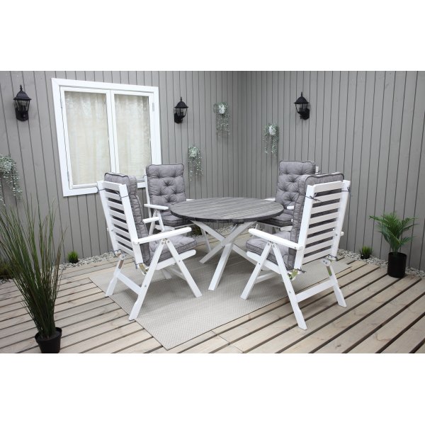 Scottsdale eettafel 112 cm - Shabby Chic Grijs/Wit