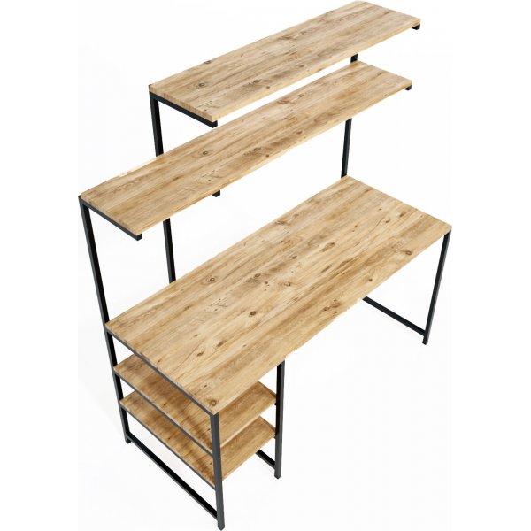 Brugge skrivbord 140x55 cm - Ek/svart Brugge skrivbord 140x55 cm - Ek/svart
