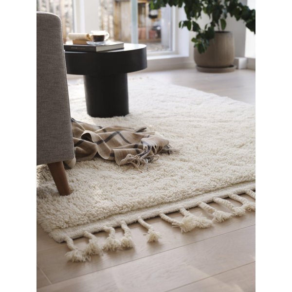 Tapis en laine Uma - Blanc cass