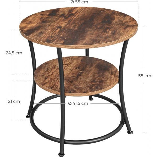 Jamila bijzettafel Ø55 cm - Bruin/zwart Jamila bijzettafel Ø55 cm - Bruin/zwart