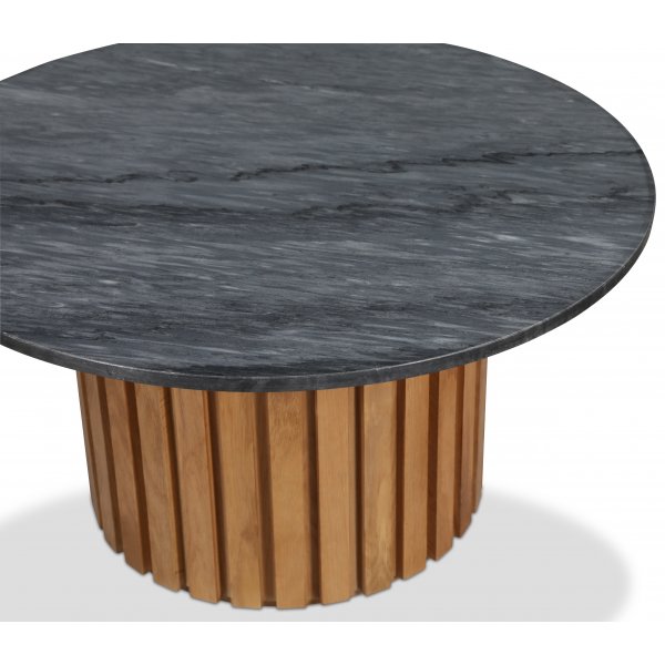 Marmeren salontafel 85 - Eiken / Grijs marmer