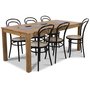Jasmine matgrupp med bord och 6 st svarta Thonet stolar - Oljad ek / Granit