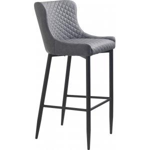 Tabouret de bar Carrie en PU gris SH 77 cm